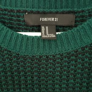 F21 Green & Black Sweater